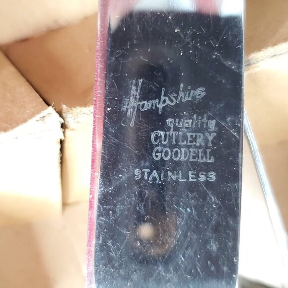 Vintage Steak Knife Set Bakelite Handles Yellow Butterscotch Stainless Steel - Picture 7 of 7